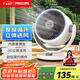 飛利浦（PHILIPS）電風(fēng)扇家用空氣循環(huán)扇大風(fēng)量桌面臺(tái)式電扇搖頭小風(fēng)扇循環(huán)對(duì)流換氣扇輕音節(jié)能落地扇ACR2122DA白+灰