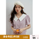 獨束大碼女裝法式復(fù)古甜美減齡時尚套裝夏微胖mm泡泡袖短裙兩件套 外套 XL