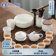 蘇氏陶瓷（SUSHI CERAMICS）羊脂玉白瓷功夫茶具套裝三才蓋碗泡茶壺茶洗大套禮盒裝節(jié)日禮物