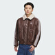 阿迪達斯（adidas）三葉草棉服男裝2025秋冬新款機車(chē)風(fēng)運動(dòng)可拆卸翻領(lǐng)保暖仿皮夾克 KF3692 L