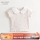 MARC&JANIE馬克珍妮女童滿(mǎn)底花卉娃娃領(lǐng)短袖T恤兒童純棉上衣夏裝240760
