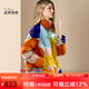 迪菲麗格冬季小個(gè)子短款羽絨服女2024年新款洋氣拼色面包服外套 圖片色 2XL