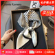 CRANTA KOMEIA絲巾女簡約條紋桑蠶絲領巾方巾春季百搭媽媽生日七夕情人節(jié)禮物 米白色 高級感ck風送老婆女朋友實用高端