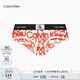 Calvin Klein內(nèi)衣【CK96系列】女士ck小方塊輕薄防夾臀半包臀內(nèi)褲QF7296AD ACO-白底紅logo M