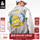 杰克·瓊斯（JACK&JONES）衣服男裝PU外套男NBA聯(lián)名湖人隊(duì)翻領(lǐng)重磅刺繡夾克外套高級(jí)感痞帥 E51灰色 常規(guī) E51灰色 S 170