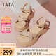 他她（TATA）涼鞋女鞋2025夏季新款休閑厚底法式氣質(zhì)時(shí)裝涼鞋女 杏色 36
