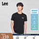 Lee25新品標(biāo)準(zhǔn)版圓領(lǐng)Logo印花設(shè)計涼感輕薄男短袖T恤LMT009813202 黑色 L
