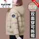 啄木鳥(niǎo)正品女裝短款羽絨棉服2025冬季新款中年媽媽加厚保暖棉襖棉衣外套 杏色(雙面穿加厚款) L (合適95-115斤)