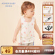 愛(ài)慕兒童（AIMER KIDS）A類(lèi)薄夏季莫代爾嬰兒背心新生兒衣服寬肩長(cháng)背心護肚網(wǎng)眼透氣萌趣 白底水果滿(mǎn)印 90