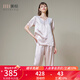 美標（MEIBIAO）送愛(ài)人禮物短袖真絲睡衣女春夏19姆米重磅套裝100%桑蠶絲綢家居服 灰粉 短袖七分褲套裝 XL (170/92A)
