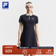 FILA 斐樂(lè )官方女子連衣裙2025夏新款網(wǎng)球運動(dòng)簡(jiǎn)約基礎短袖POLO裙 RD寶藍-NV S 160/80A/S