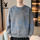 花花公子（PLAYBOY）衛衣男2025秋季款潮流寬松圓領(lǐng)套頭衫長(cháng)袖休閑打底衫上衣服百搭 灰色 XL
