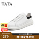 他她（TATA）2024秋休閑男士簡(jiǎn)約百搭板鞋新款VNR01CM4 白/黑 42
