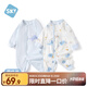 舒貝怡2件裝嬰兒衣服純棉長袖薄連體衣新生兒滿月寶寶哈衣周歲爬服藍73