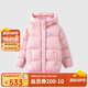 亞瑟士（asics）童裝女童三防羽絨服冬季2024年寬松泡泡袖面包服外套334241074003