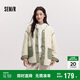 森馬（Semir）外套女中長款菱格仿羊羔毛寬松冬2024撞色夾棉兩面穿109724108020