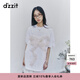 DZZIT地素連衣裙2025夏季新款水洗做舊工藝印花裙子女3J2O4201B 白色 M