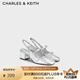 CHARLES&KEITH25夏新品蝴蝶結(jié)仿珍珠粗跟瑪麗珍涼鞋CK1-60361558 Silver銀色 36 （230）