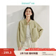 茵曼（INMAN）設(shè)計感立領(lǐng)工裝外套2025秋女裝新款寬松百搭小個子短夾克上衣 淡雅綠 S