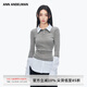 ANN ANDELMAN【明星同款】官方直營(yíng)中長(zhǎng)款拼接襯衫假兩件針織衫女 灰色 M