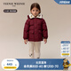 Teenie Weenie Kids小熊童裝24冬男女寶仿羊羔絨翻領(lǐng)三防羽絨服 酒紅色 120 cm