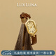 LUXLUNA手表女款時尚復(fù)古小眾設(shè)計(jì)石英表女士手表送女友生日禮物 深棕色皮帶