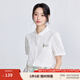 茵曼（INMAN）純棉文藝?yán)C花短袖白襯衫女2025夏季舒適百搭通勤翻領(lǐng)襯衣上衣 珍珠白 L