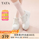 他她（TATA）小白鞋厚底女鞋2025夏季新款網(wǎng)面透氣休閑鞋板鞋松糕底WJN28BM5 白色 36