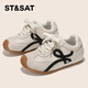 星期六童鞋兒童運動(dòng)鞋2025秋季新女童跑步鞋男童德訓鞋 米黑色36