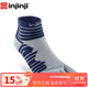 injinji跑步襪男中筒加厚專(zhuān)業(yè)長(cháng)跑運動(dòng)襪子毛巾底緩沖 鈷藍 L(44.5-47)