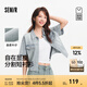 森馬（Semir）森柔牛仔|商場(chǎng)同款牛仔襯衫女短款寬松2025新款夏季分割襯衣圓領(lǐng) 牛仔淺黃泥染80331 M