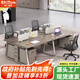 時仁（ShiRen）辦公桌椅組合職員簡約現代辦公家具員工位卡座鋼架桌 卡其色 兩人位+活動柜