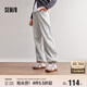 森馬（Semir）休閑褲女發(fā)熱抗菌長(cháng)褲2024冬季氣質(zhì)搖粒絨純色闊腿褲109724127001
