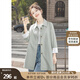 絲柏舍寬松款風(fēng)衣2025秋裝新款女裝條紋拼接通勤風(fēng)中長(zhǎng)款上衣