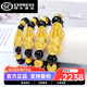 DRLS老鳳凰黃金手鏈999足金貔貅男士轉(zhuǎn)運(yùn)金珠招財(cái)皮丘送男七夕節(jié)禮物 8mm黑瑪瑙1只貔貅+2顆金錢珠