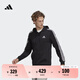 adidas休閑連帽拉鏈夾克外套男裝阿迪達(dá)斯官方輕運(yùn)動GK9032   黑色/白   L