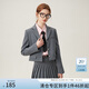 范思藍(lán)恩法式西服外套女短款學(xué)院風(fēng)高腰A字半裙西裝套裝24FS11137 灰色西裝 L