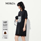 MO&Co.連衣裙2025夏新品接觸瞬間涼感棉質(zhì)短袖印花T恤裙MBE2DRST09 深鷗灰色 XS 155