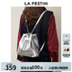 拉菲斯汀A字門(mén)百變小背包女2025新款大容量高級感鏈條雙肩包 621885 銀色