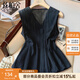 絲柏舍V領(lǐng)襯衫2025夏裝新款女裝時(shí)尚修身顯瘦簡(jiǎn)約無(wú)袖套頭上衣S52R2145C