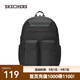 斯凱奇（Skechers）雙肩包背包大容量旅游通勤輕便書(shū)包 碳黑/0018