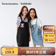 巴拉巴拉女童裙子兒童背帶裙2025夏裝【庫(kù)洛米商場(chǎng)同款】牛仔假兩件連衣裙 牛仔淺藍(lán)88101 160