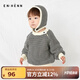 ENHENN嬰幼兒細(xì)條紋護(hù)耳針織帽2025春秋新款寶寶純棉保暖帽子 黑白條紋 均碼