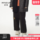 幻走（MOVEUP）2024冬季新款.FUN系列純棉收褶松緊腰繡花休閑直筒褲女 夜黑 L