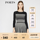 PORTS寶姿 新品女裝簡(jiǎn)約圓領(lǐng)撞色針織連衣裙SA8K263RKE004 黑底白點(diǎn) L