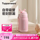 特百惠（Tupperware）CC保溫杯330ML帶吸管男女學生兒童水杯子七夕情人節(jié)禮物 糖果粉
