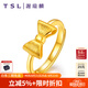 謝瑞麟（TSL） 黃金戒指開口女款結(jié)婚蝴蝶結(jié)足金戒指YM678七夕禮物 約3.15克（工費750元)
