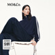 MO&Co.毛衣外套2025秋新品醋酸綿羊毛復(fù)古運(yùn)動(dòng)風(fēng)雙開拉鏈MBE3CAR011 深寶藍(lán)色 XS /155