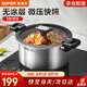 蘇泊爾（SUPOR）微壓湯鍋304不銹鋼燜煮鍋無涂層煮粥燉菜鍋燃?xì)庠铍姶艩t通用 3-4人【多人選擇】 直徑 24cm