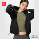 優(yōu)衣庫女裝雙面穿防風(fēng)搖粒絨拉鏈連帽外套戶外防水冬季新款479697 479697/09黑色 XL /165/92A